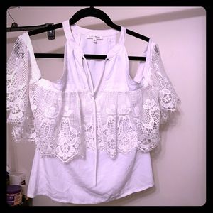 🎁 LULUMARI WHITE TOP halter+cold shoulder size S